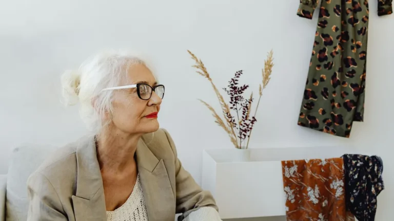 grey hair senior woman elegant portrait