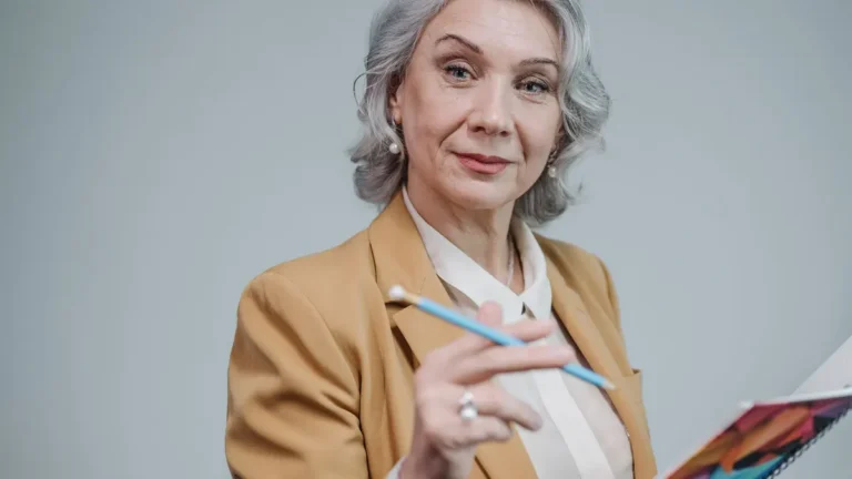 grey hair woman elegant portrait