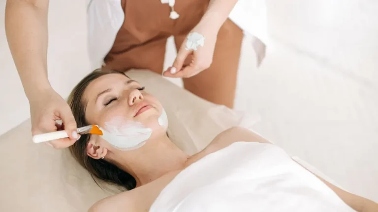 older woman cosmetology facial treatment