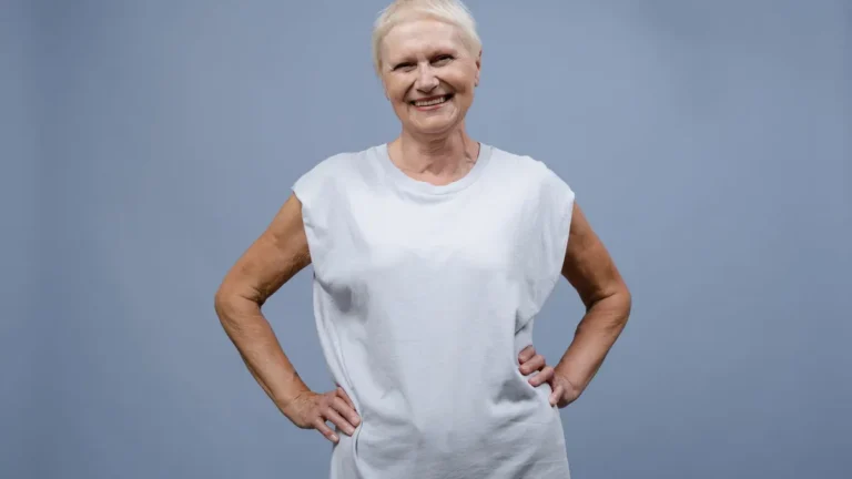 senior woman short grey hairstyle