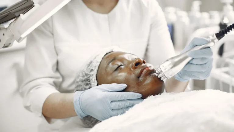 older woman cosmetology facial treatment