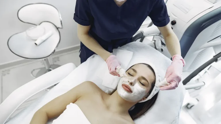 older woman cosmetology facial treatment