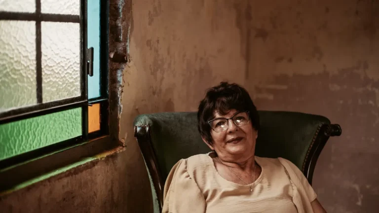 senior woman calm portrait window