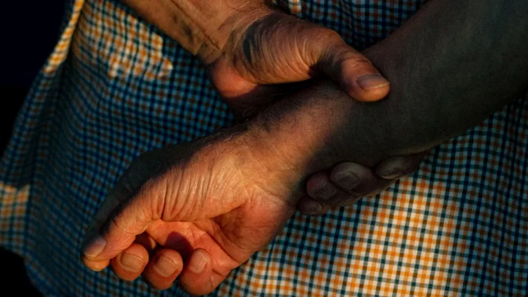 older woman hands closeup skin