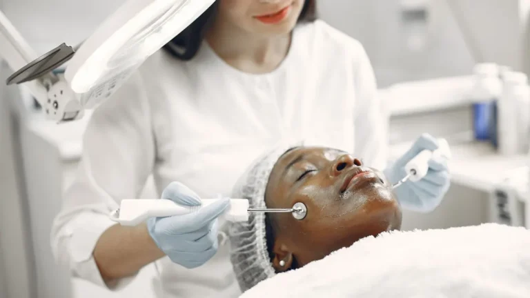 older woman cosmetology facial treatment