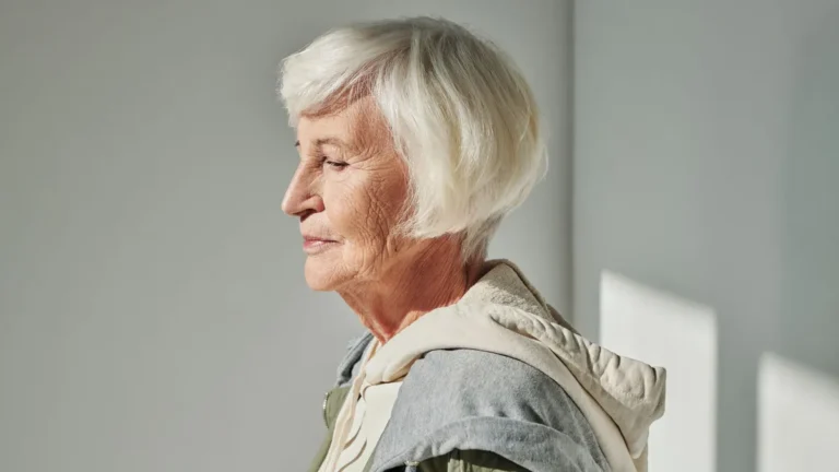 grey hair senior woman elegant portrait