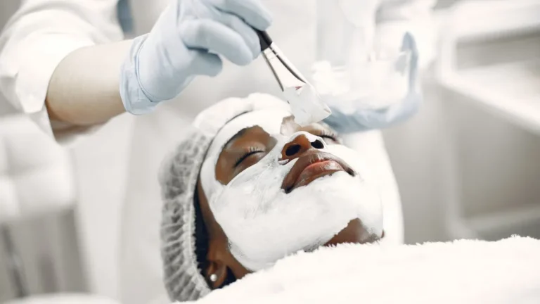 older woman cosmetology facial treatment