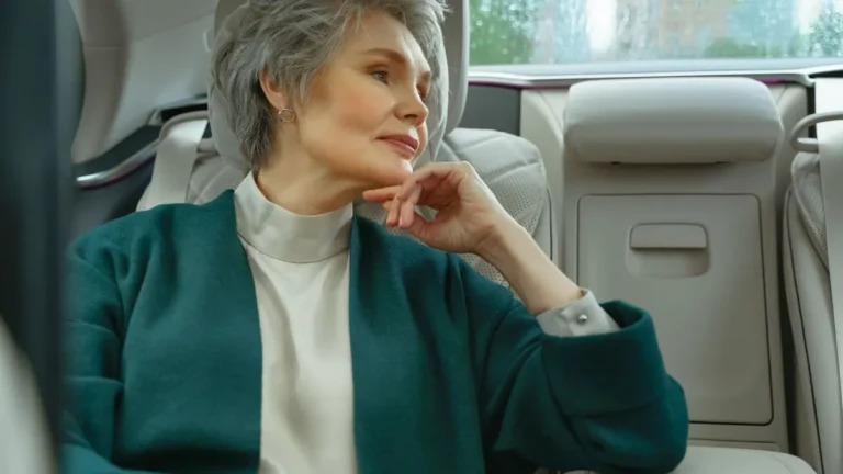 grey hair senior woman elegant portrait