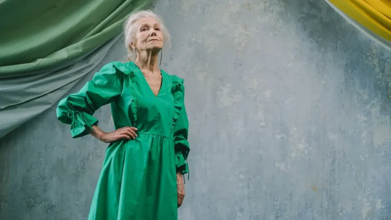 grey hair senior woman elegant portrait