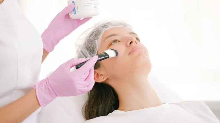 older woman cosmetology facial treatment