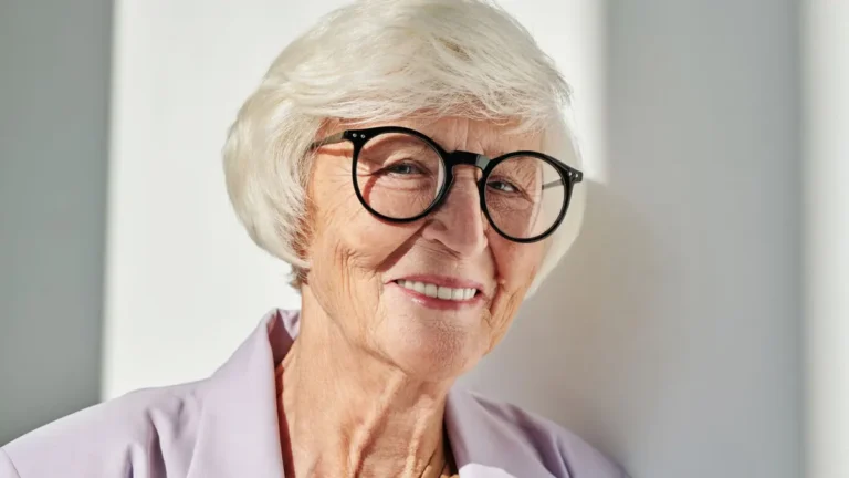 grey hair senior woman elegant portrait